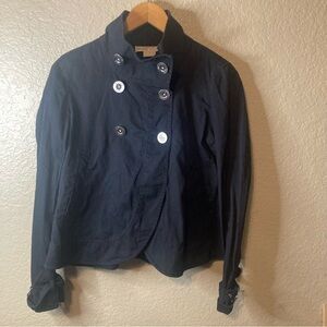 Michael Kors Small Cropped Jacket Blazer Double Breasted Silver Button Detail